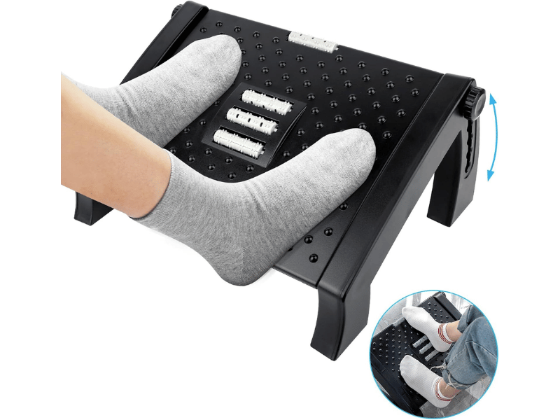 Adjustable footrest with ergonomic design