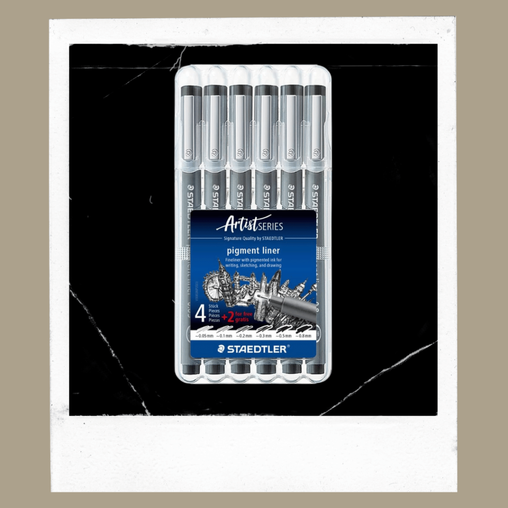 Thin black fineliner pens